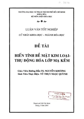 Biến tính bề mặt kim loại thụ động hóa lớp mạ kẽm
