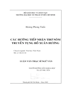 Các hướng tiếp nhận thơ nôm truyền tụng hồ xuân hương