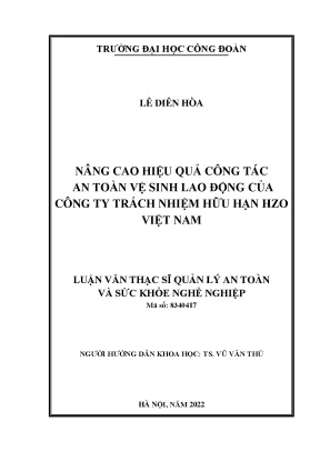 Nâng cao hiệu quả công tác an toàn vệ sinh lao động của công ty 2