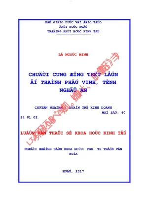 Chuỗi cung ứng thịt lợn ở thành phố vinh tỉnh nghệ an