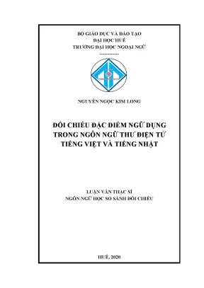 Đối chiếu đặc điểm ngữ dụng trong ngôn ngữ thư điện tử tiếng việt và tiếng nhật