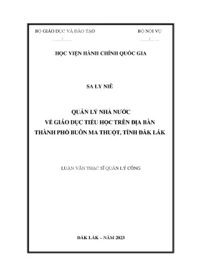 Quản lý nhà nước về giáo dục tiểu học trên địa bàn thành phố buôn ma thuột tỉnh đắk lắk