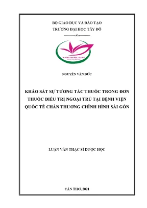 Khảo sát sự tương tác thuốc trong đơn thuốc điều trị ngoại trú tại bệnh viện quốc tế chấn thương chỉnh hình sài gòn