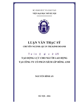 Tạo động lực cho người lao động tại công ty cổ phần xích líp đông anh