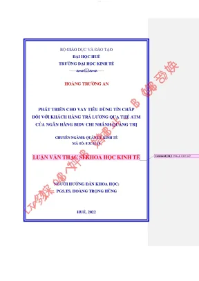 Phát triển cho vaytiêu dùng tín chấp đối với khách hàng trả lương qua thẻ atm của ngân hàng bidv chi nhánh quảng trị