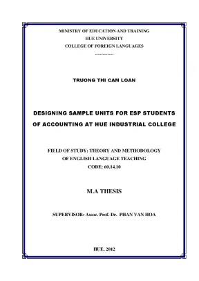 Designing sample units for esp students of accounting at hue industrial college