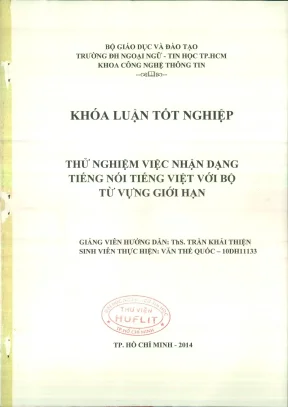 Thử nghiệm việc việc nhận dạng tiếng nói tiếng việt với bộ từ vựng giới hạn