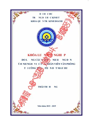 Đo lường các yếu tố ảnh hưởng đến ý định nghỉ việc của nhân viên văn phòng tại công ty cổ phần dệt may huế