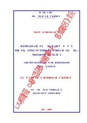 Đánh giá chất lượng dịch vụ tư vấn thiết kế công ty tnhh kiến trúc đại dương thành phố đồng hới