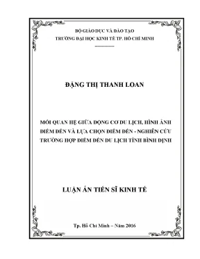 Mối quan hệ giữa động cơ du lịch hình ảnh điểm đến và lựa chọn điểm đến nghiên cứu trường hợp điểm đến du lịch tỉnh bình định