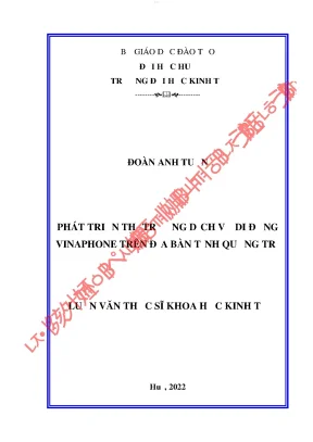 Phát triển thị trường dịch vụ di động vinaphone trên địa bàn tỉnh quảng trị