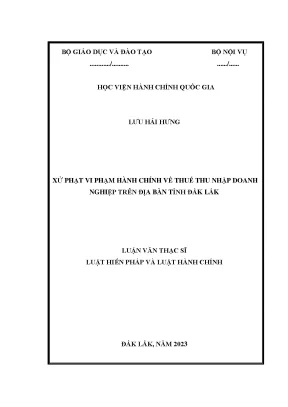 Xử phạt vi phạm hành chính về thuế thu nhập doanh nghiệp trên địa bàn tỉnh đắk lắk