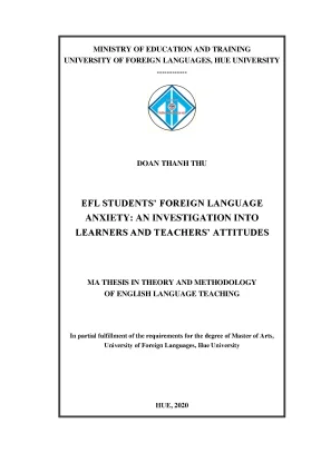 Efl students foreign language anxiety an investigation into learners and teachers attitudes