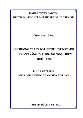 Ảnh hưởng của trào lưu tiểu thuyết mới trong sáng tác hoàng ngọc biên trước 1975