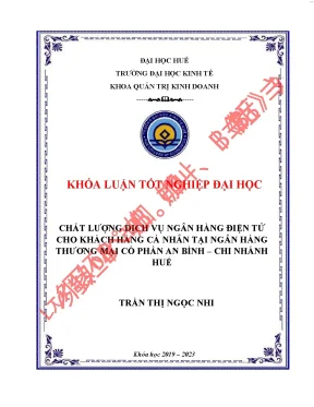 Chất lượng dịch vụ ngân hàng điện tử cho khách hàng cá nhân tại ngân hàng thương mại cổ phần an bình abbank chi nhánh huế