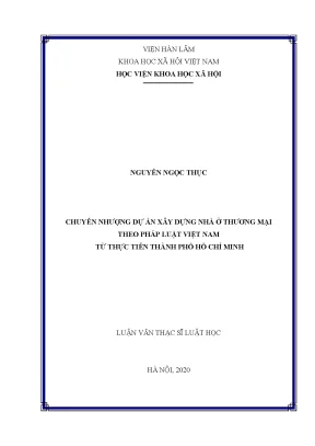 Chuyển nhượng dự án xây dựng nhà ở thương mại theo pháp luật việt nam từ thực tiễn thành phố hồ chí minh