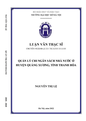Quản lý chi ngân sách nhà nước ở huyện quảng xương tỉnh thanh hóa