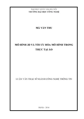 Mô hình 3d và tối ưu hóa mô hình trong thực tại ảo