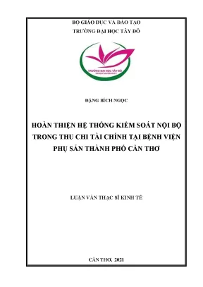 Hoàn thiện hệ thống kiểm soát nội bộ trong thu chi tài chính tại bệnh viện phụ sản thành phố cần thơ