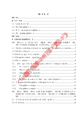 Đánh giá ảnh hưởng của các yếu tố khí tượng thủy văn đến năng suất lúa thị xã hương thủy tỉnh thừa thiên huế