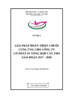 Giải pháp hoàn thiện chuỗi cung ứng cho công ty cổ phần in tổng hợp cần thơ giai đoạn 2017 2020