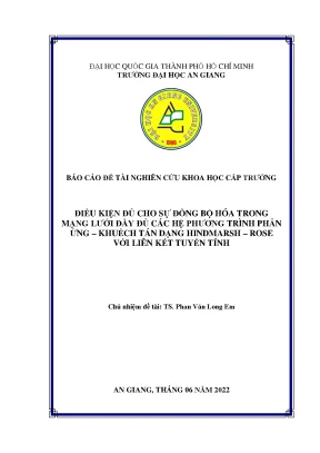 Điều kiện đủ cho sự đồng bộ hóa trong mạng lưới đầy đủ các hệ phương trình phản ứng khuếch tán dạng hindmarsh rose với liên kết tuyến tính