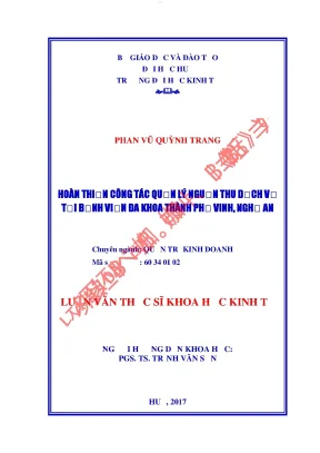 Hoàn thiện công tác quản lý nguồn thu dịch vụ tại bệnh viện đa khoa thành phố vinh nghệ an