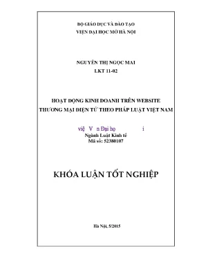Hoạt động kinh doanh trên website thương mại điện tử theo pháp luật việt nam