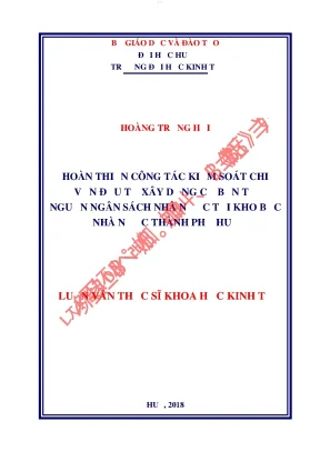 Hoàn thiện công tác kiểm soát chi vốn đầu tư xây dựng cơ bản từ nguồn ngân sách nhà nước tại kho bạc nhà nước thành phố huế