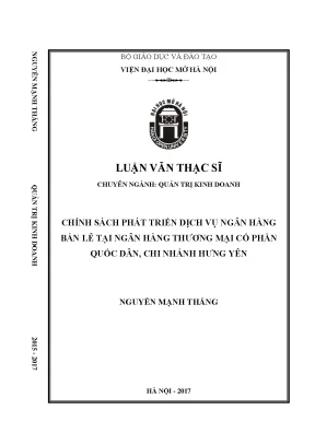 Chính sách phát triển dịch vụ ngân hàng bán lẻ tại ngân hàng thương mại cổ phần quốc dân chi nhánh hưng yên
