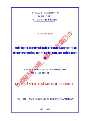 Phát triển cho vay cá nhân tại ngân hàng tmcp công thương việt nam chi nhánh nghệ an