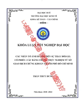 Các nhân tố ảnh hưởng đến sự thay đổi giá cổ phiếu các bằng chứng từ sở giao dịch chứng khoán thành phố hồ chí minh