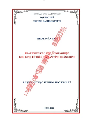 Phát triển các khu công nghiệp khu kinh tế trên địa bàn tỉnh quảng bình