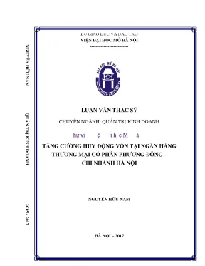 Tăng cường huy động vốn tại ngân hàng thương mại cổ phần phương đông chi nhánh hà nội