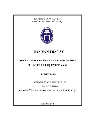 Quyền tự do thành lập doanh nghiệp theo pháp luật việt nam
