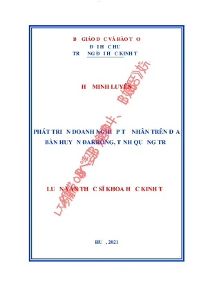 Phát triển doanh nghiệp tư nhân trên địa bàn huyện đakrông quảng trị