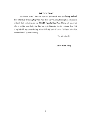 Bảo vệ cổ đông thiểu số theo pháp luật