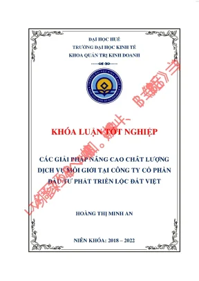 Các giải pháp nâng cao chất lượng dịch vụ môi giới của công ty cổ phần đầu tư phát triển lộc đất việt