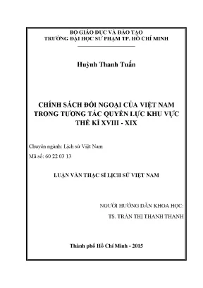 Chính sách đối ngoại của việt nam trong tương tác quyền lực khu vực thế kỉ xviii xix