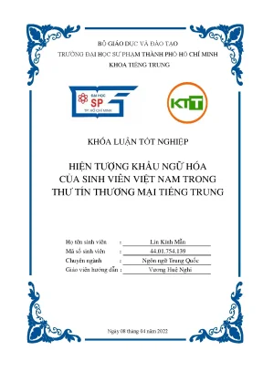 Hiện tượng khẩu ngữ hóa của sinh viên việt nam trong thư tín thương mại tiếng trung