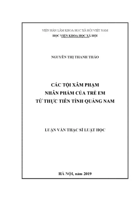 Các tội xâm phạm nhân phẩm của trẻ em từ thực tiễn tỉnh quảng nam