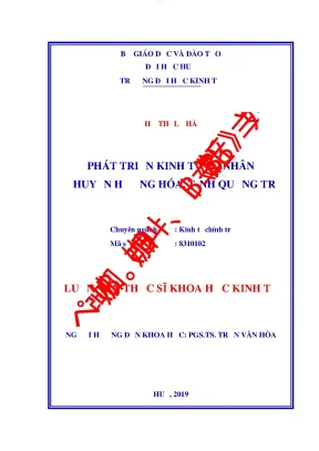 Phát triển kinh tế tư nhân ở huyện hướng hóa tỉnh quảng trị