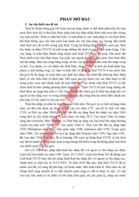 Nghiên cứu tình hình thực hiện chính sách thuế thu nhập cá nhân tại các trường đại học thuộc đại học huế