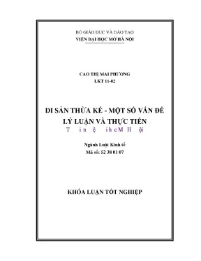 Di sản thừa kế một số vấn đề lý luận và thực tiễn