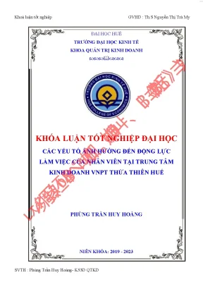 Các yếu tố ảnh hưởng đến động lực làm việc của nhân viên tại trung tâm kinh doanh vnpt thừa thiên huế