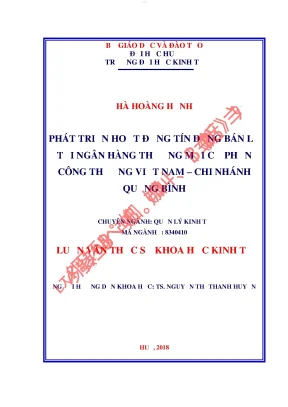 Phát triển hoạt động tín dụng bán lẻ tại ngân hàng thương mại cổ phần công thương việt nam chi nhánh quảng bình