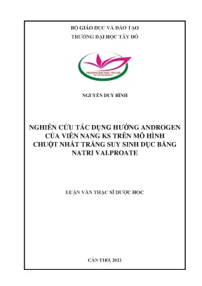 Nghiên cứu tác dụng hướng androgen của viên nang ks trên mô hình chuột nhắt trắng suy sinh dục bằng natri valproate