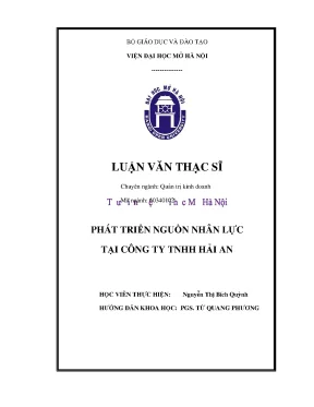 Phát triển nguồn nhân lực tại công ty tnhh hải an