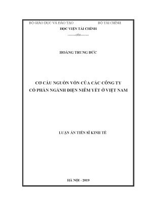 Cơ cấu nguồn vốn của các công ty cổ phần ngành điện niêm yết ở việt nam