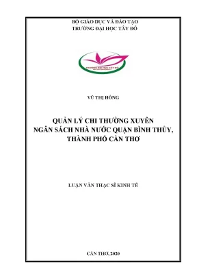 Quản lý chi thường xuyên ngân sách nhà nước quận bình thủy thành phố cần thơ